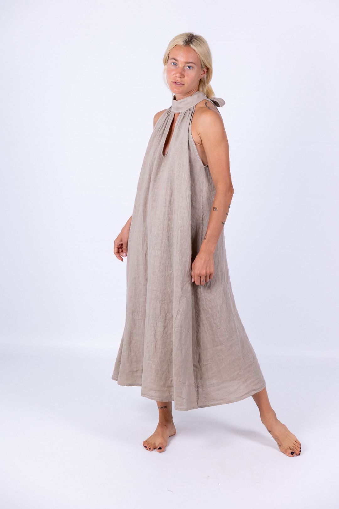 Linnen mouwloze jurk