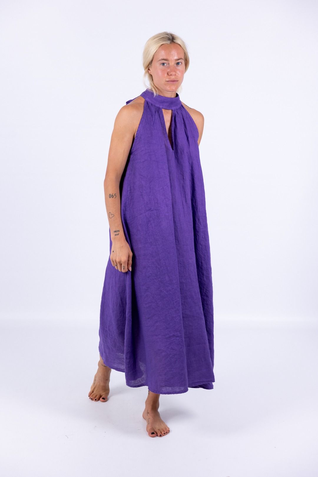 Linnen mouwloze jurk