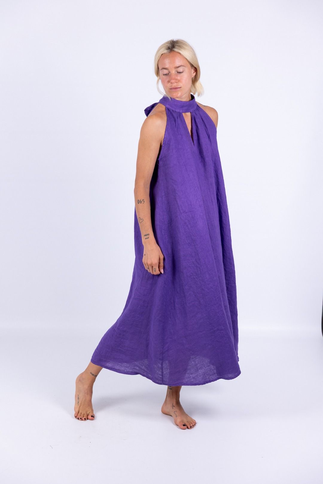 Linnen mouwloze jurk