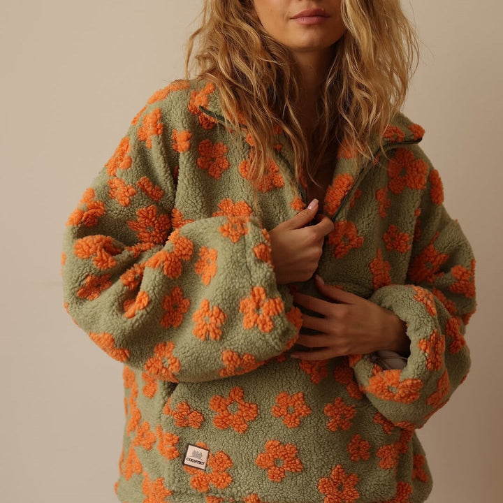 Beeckhoven™ | Warme Fleece Trui Met Bloemenprint