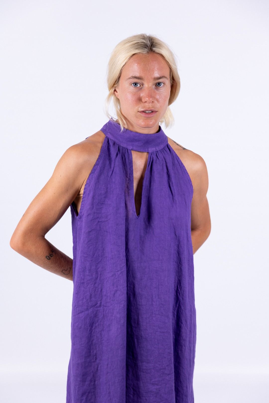 Linnen mouwloze jurk