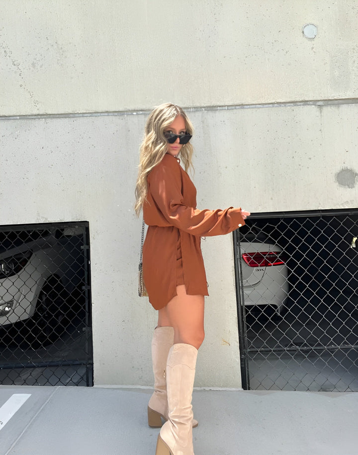 Jazz | Trendy satijnen romper jurk