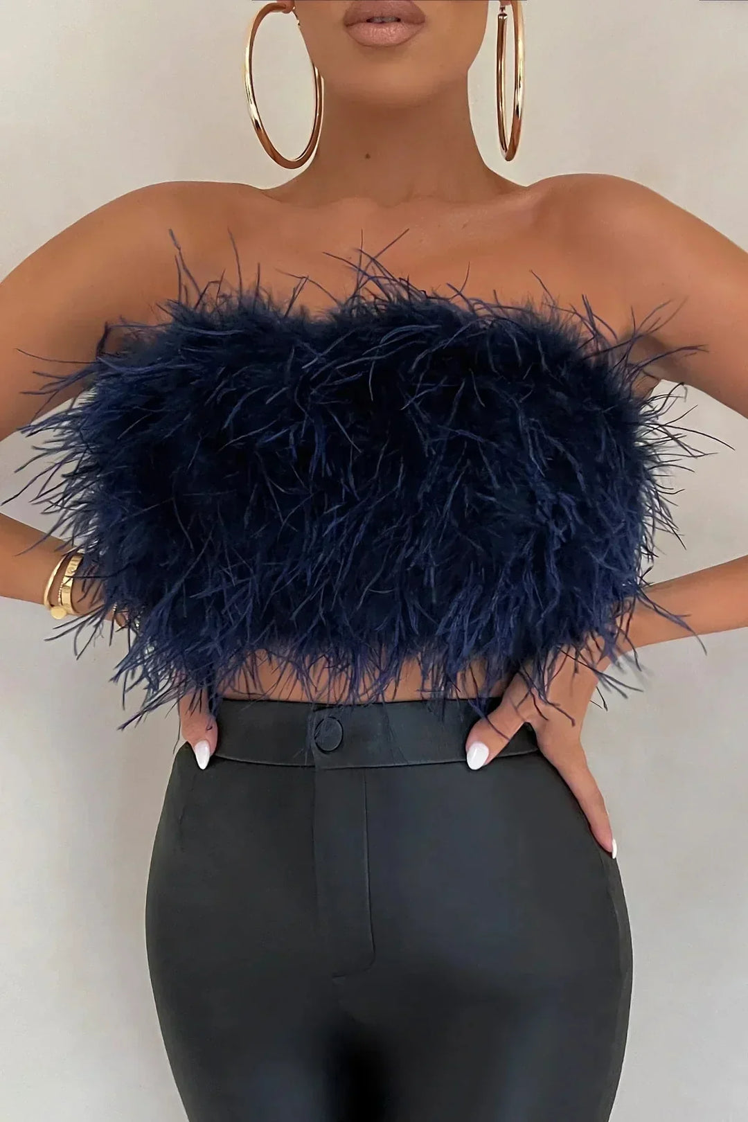 Genevieve | Feather Crop Top