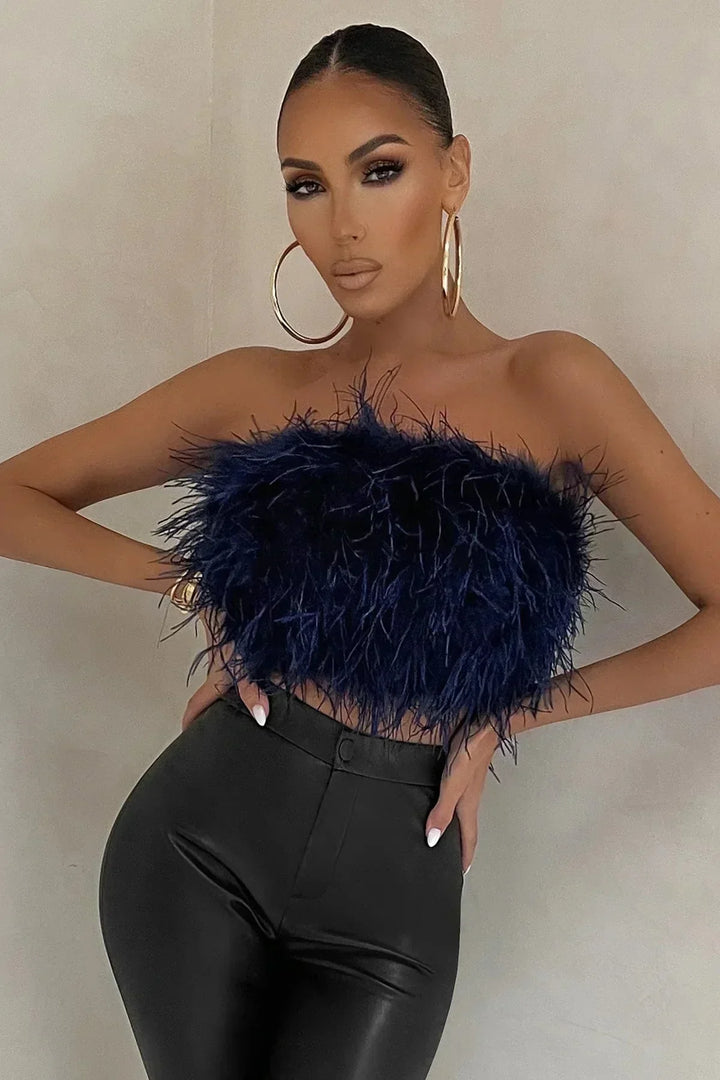 Genevieve | Feather Crop Top