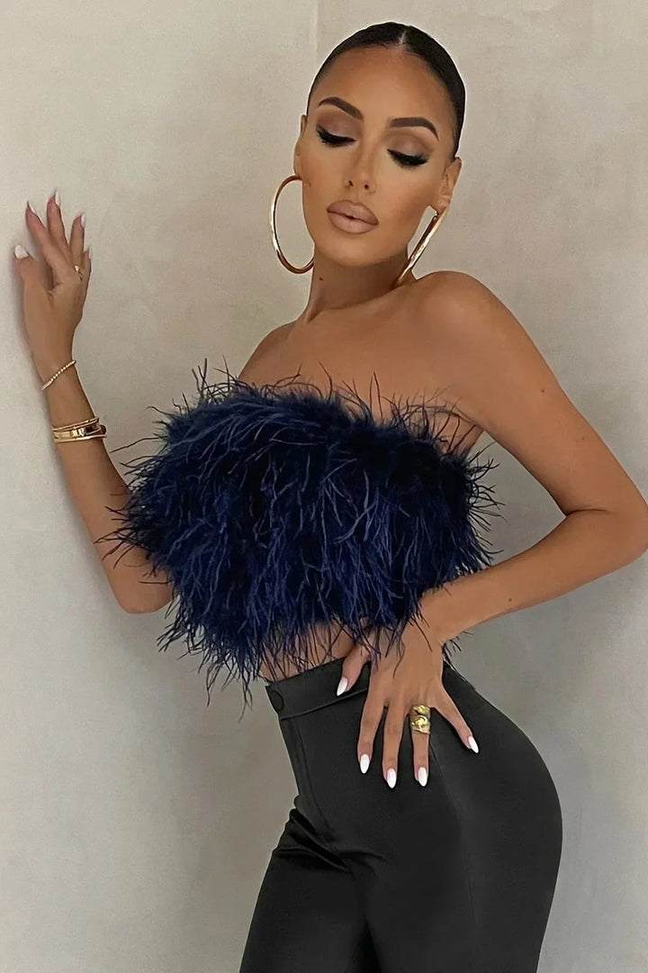 Genevieve | Feather Crop Top