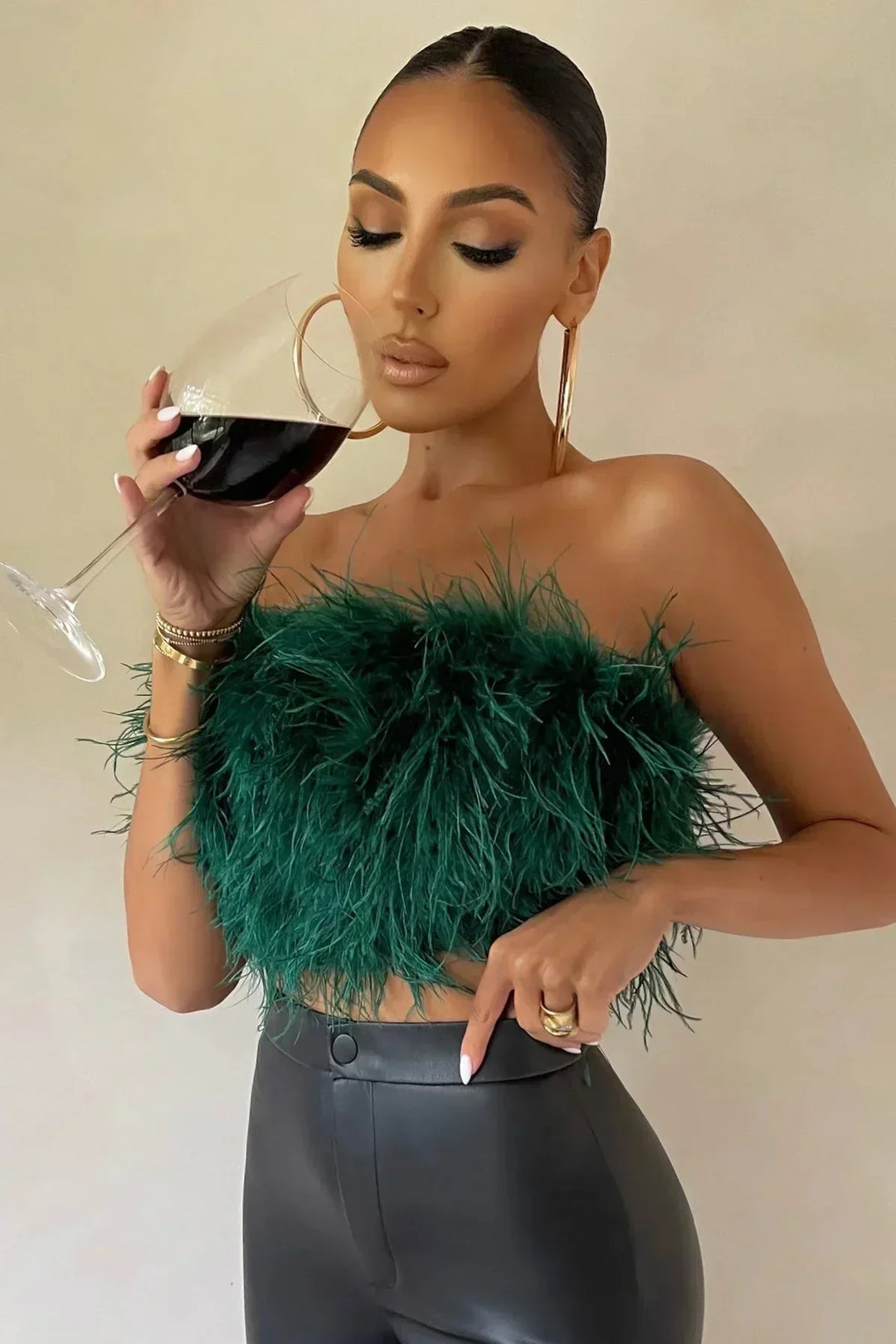 Genevieve | Feather Crop Top