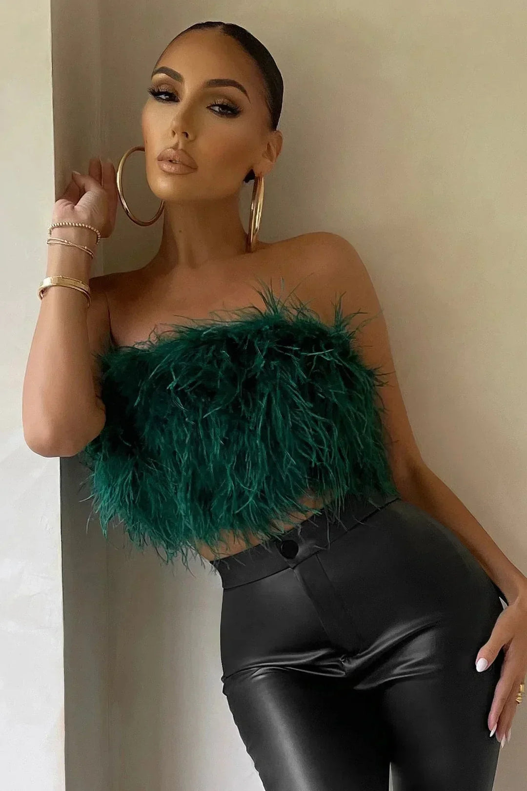 Genevieve | Feather Crop Top