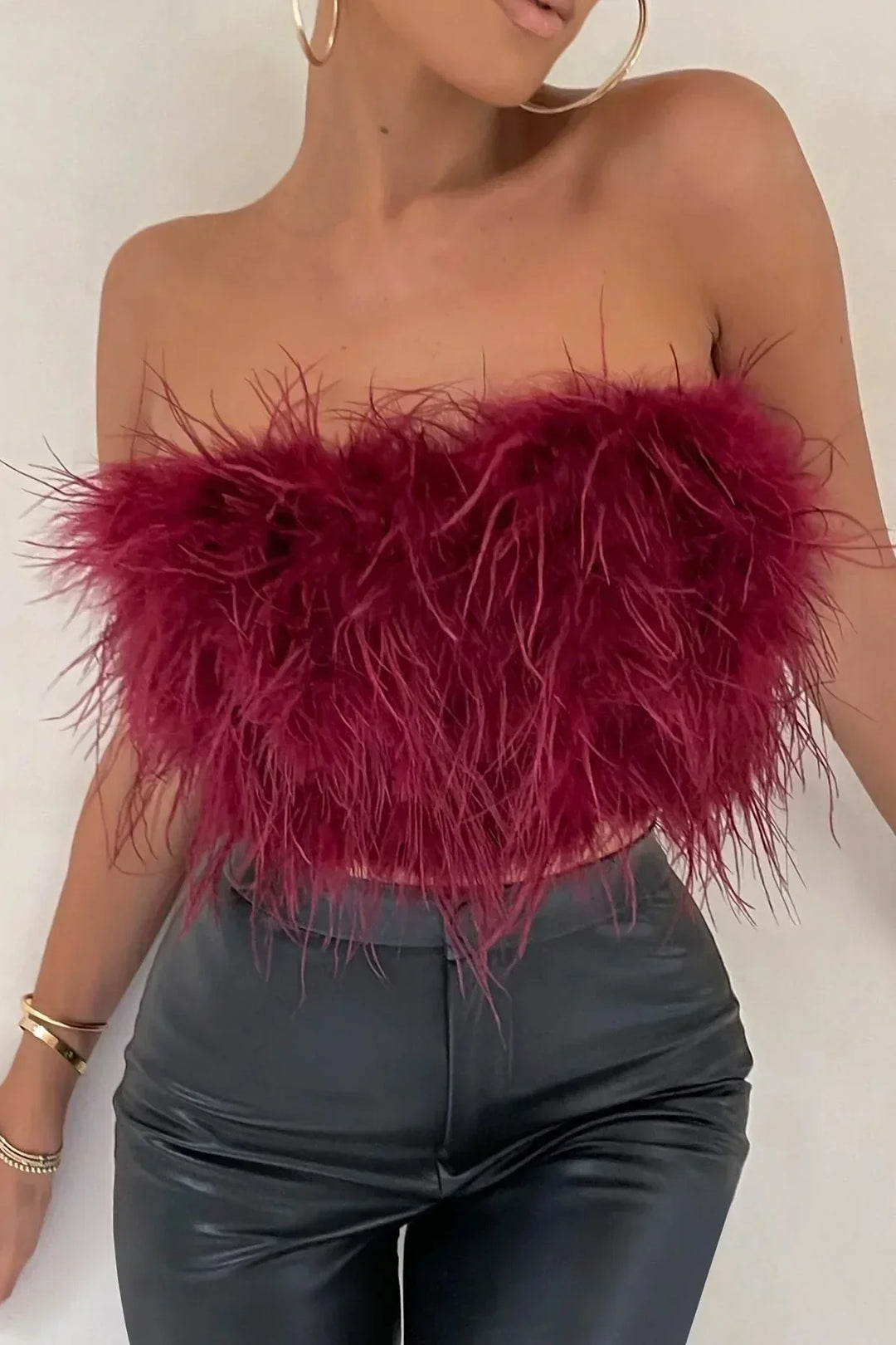 Genevieve | Feather Crop Top