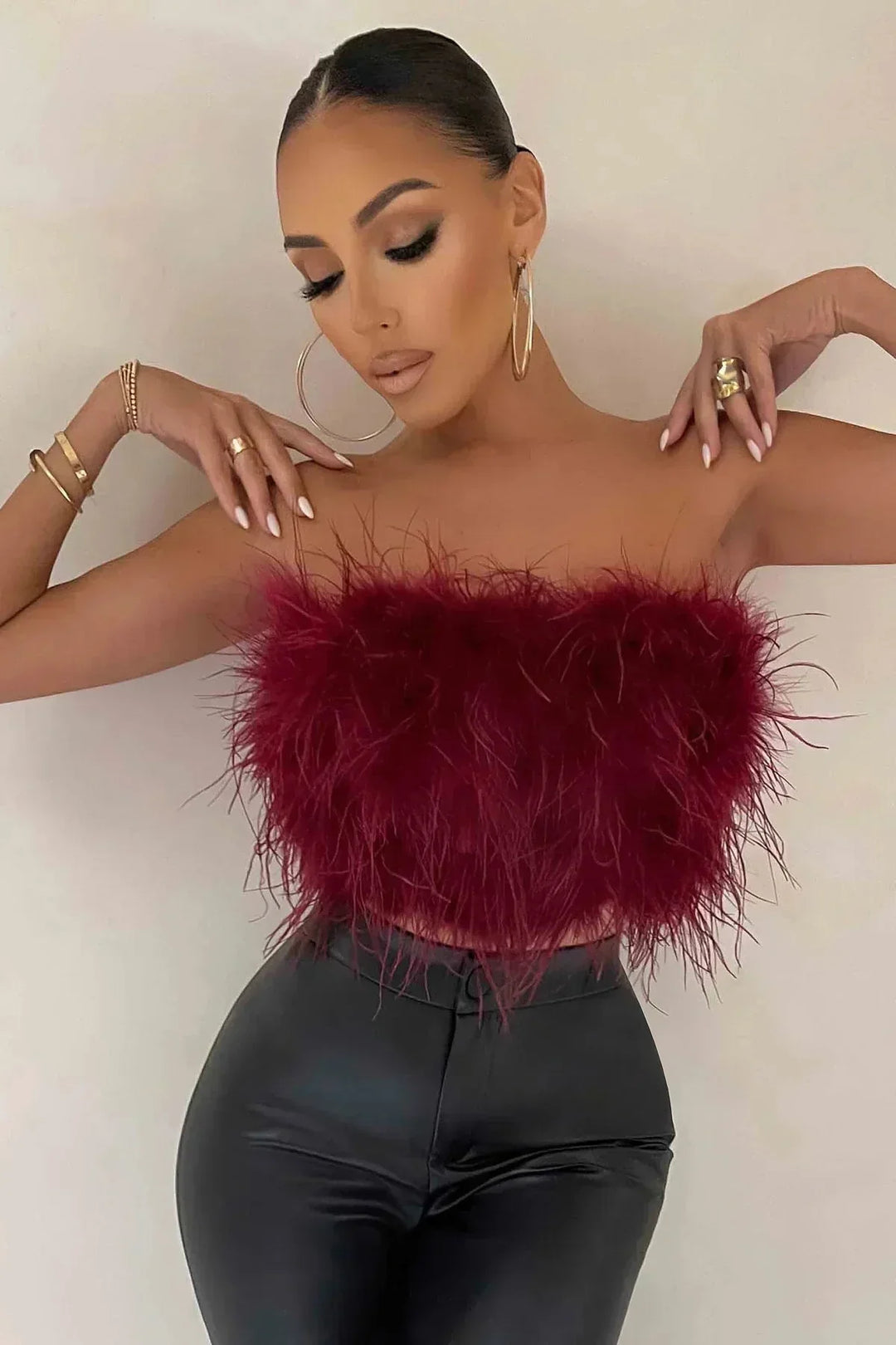 Genevieve | Feather Crop Top