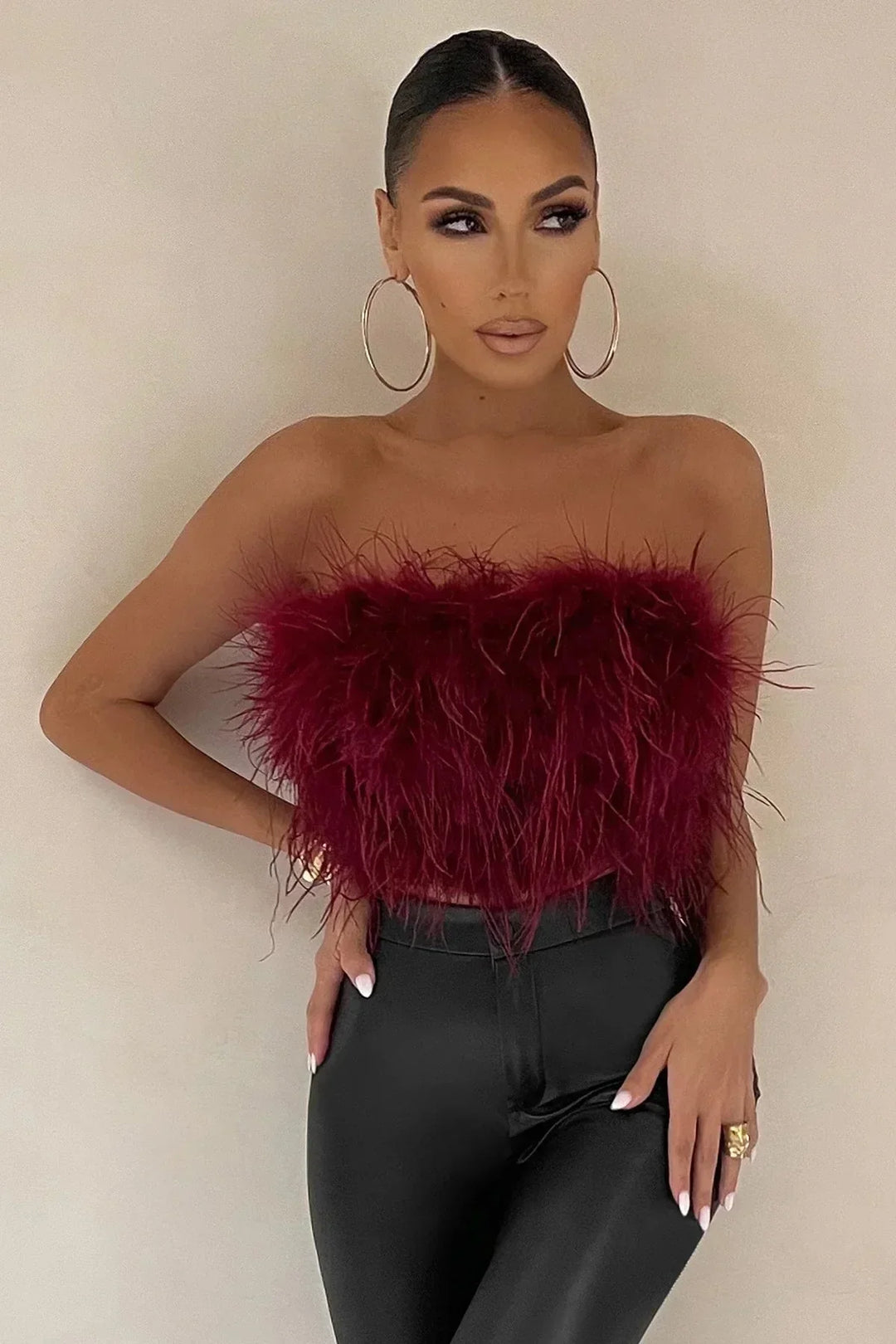 Genevieve | Feather Crop Top