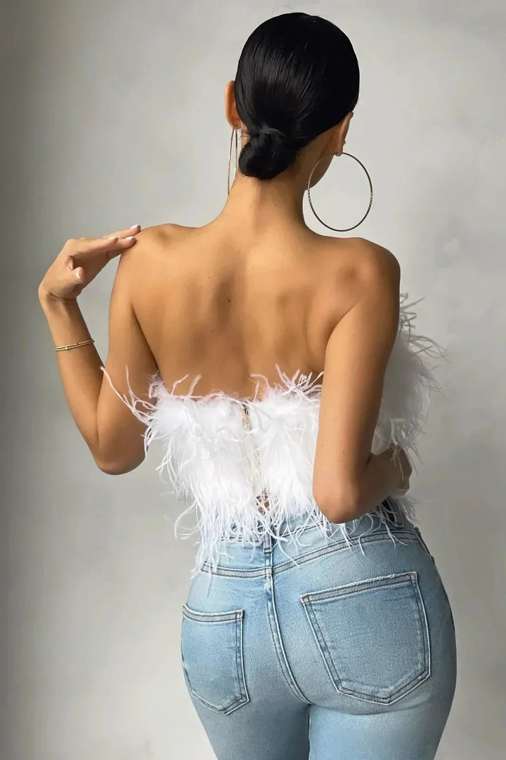 Genevieve | Feather Crop Top