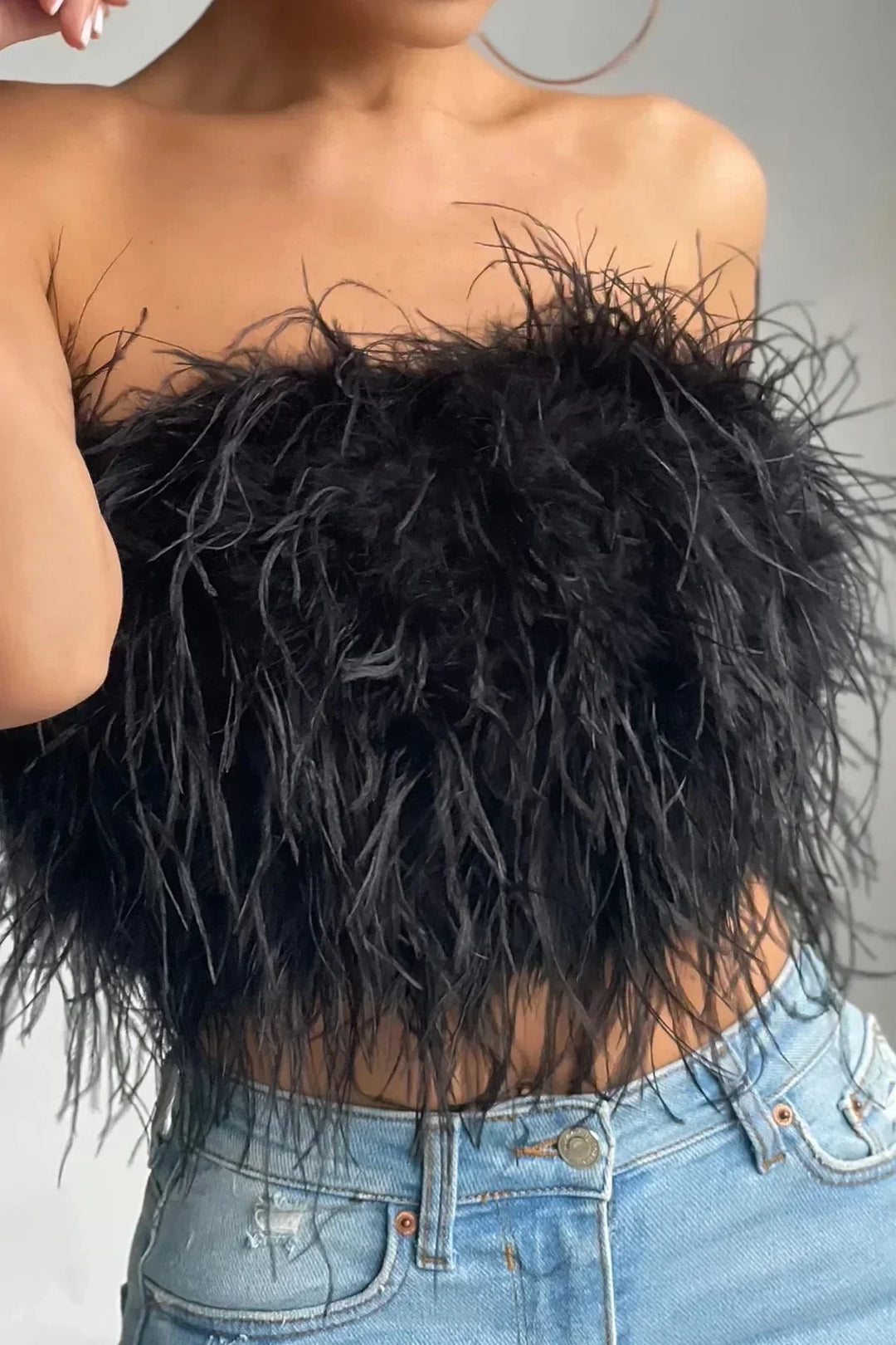 Genevieve | Feather Crop Top