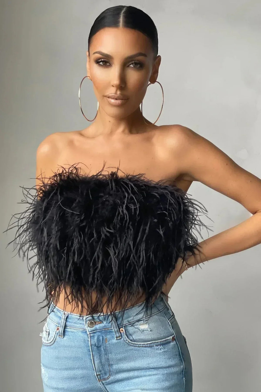 Genevieve | Feather Crop Top