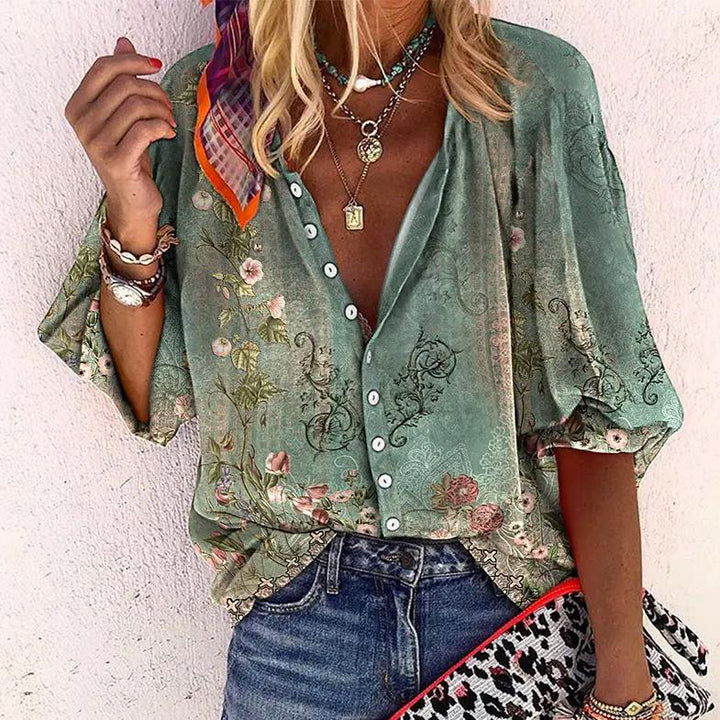 Mona | Zomerse Bohemian Bloemenblouse