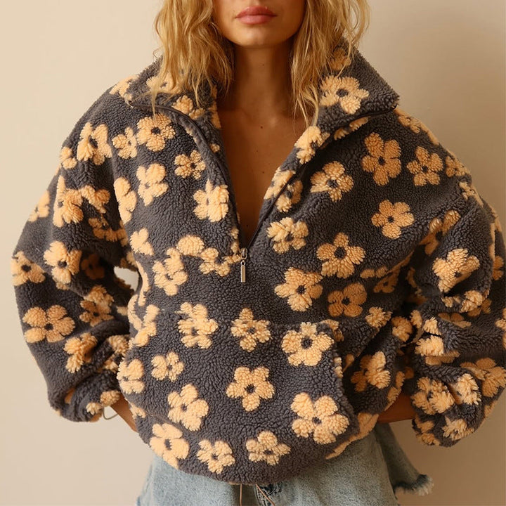 Beeckhoven™ | Warme Fleece Trui Met Bloemenprint