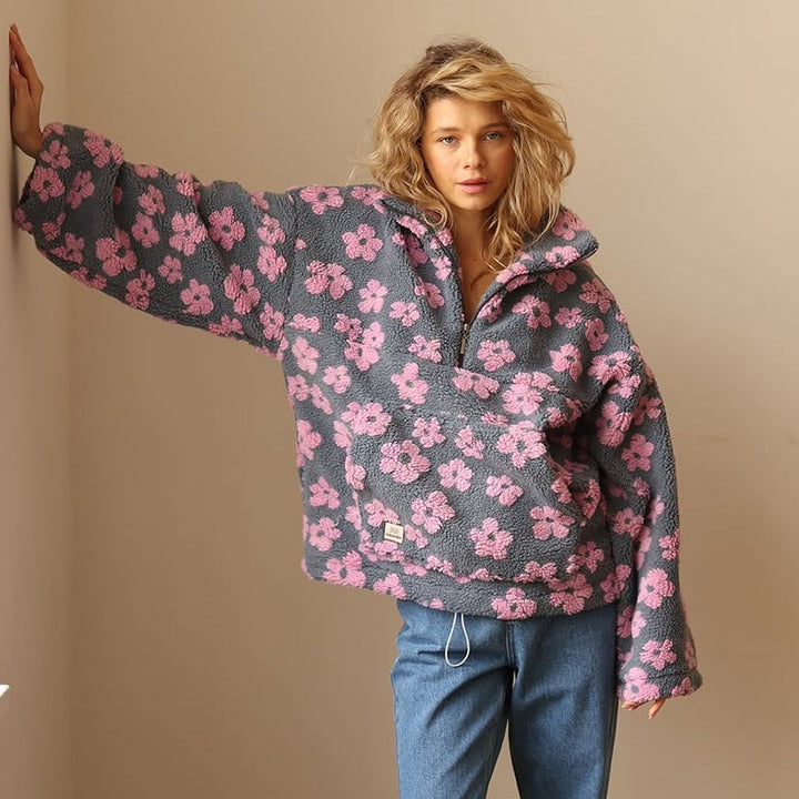 Beeckhoven™ | Warme Fleece Trui Met Bloemenprint