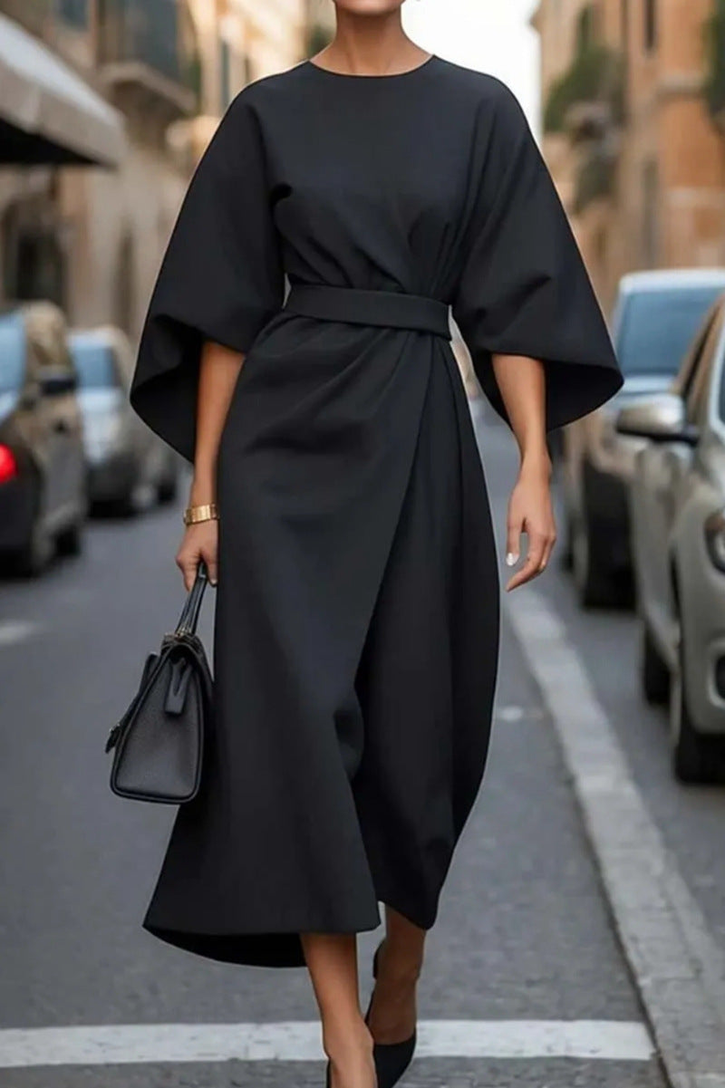 Samara | Elegant Balloon-Sleeve Midi Dress