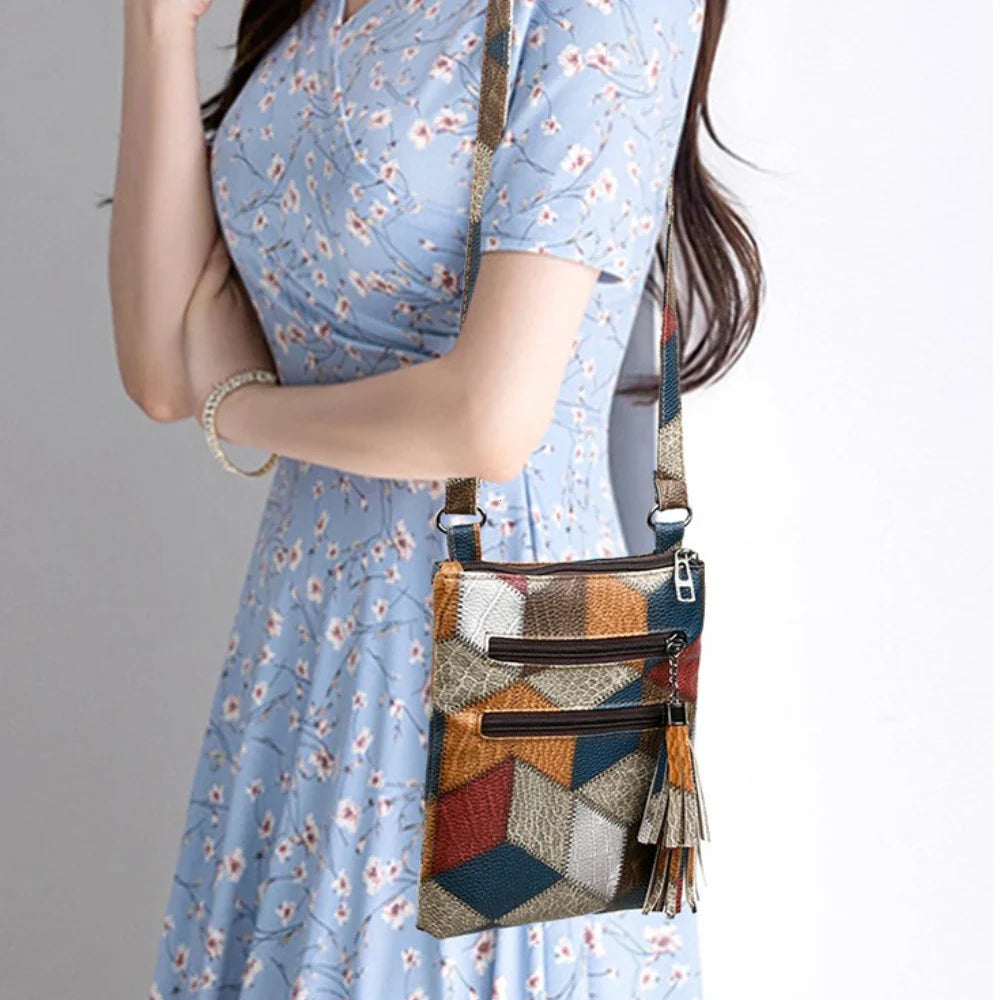 Beeckhoven™ | Leren Damestas Met Mozaïekpatroon