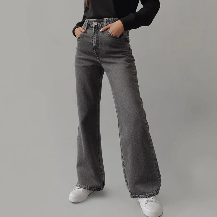 Mandy | Grijze Damesbroek Wide Leg