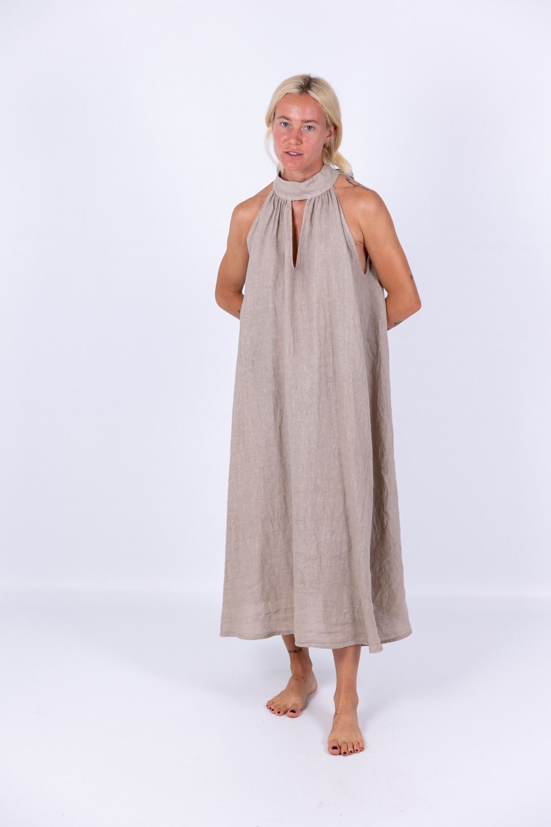 Linnen mouwloze jurk