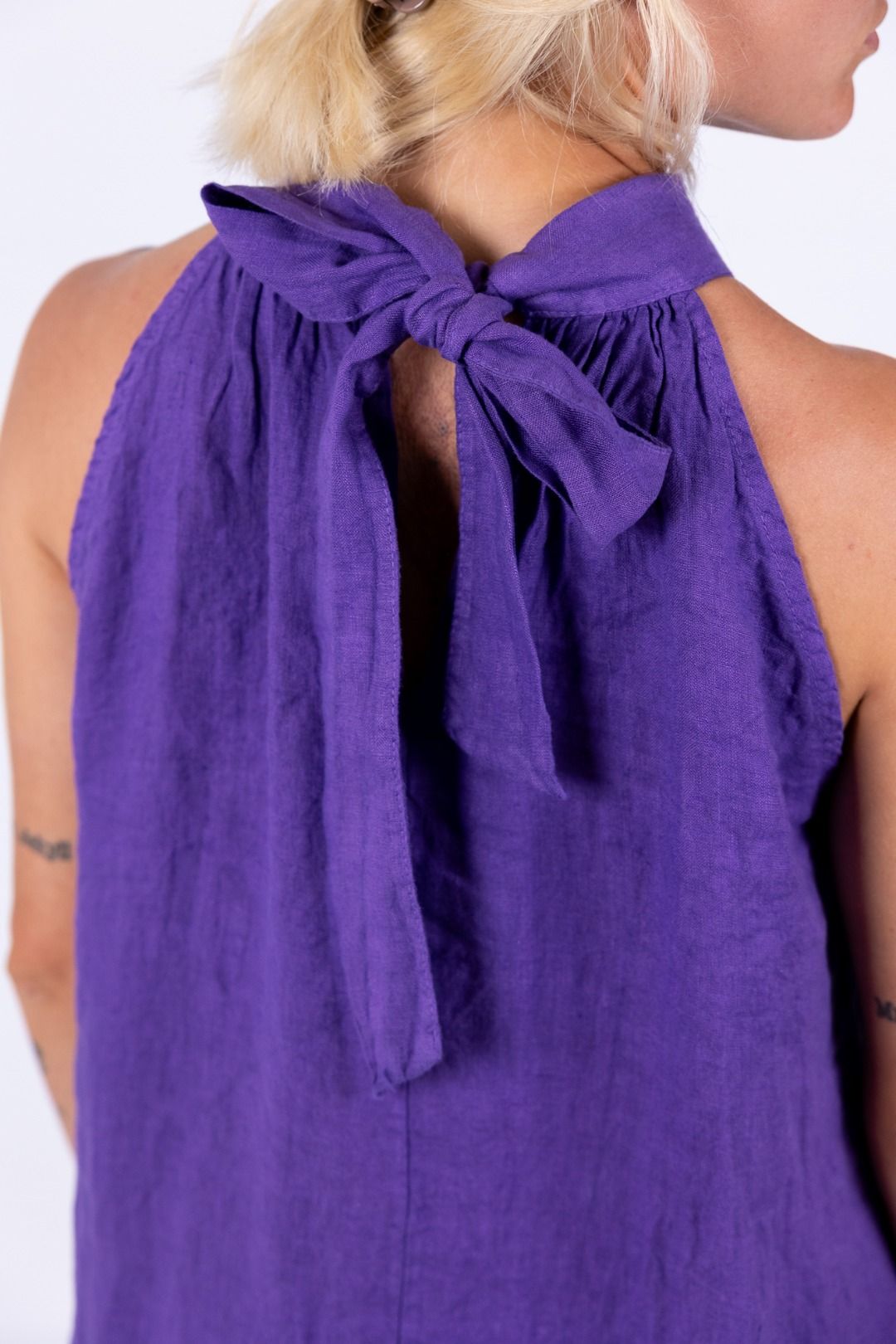 Linnen mouwloze jurk