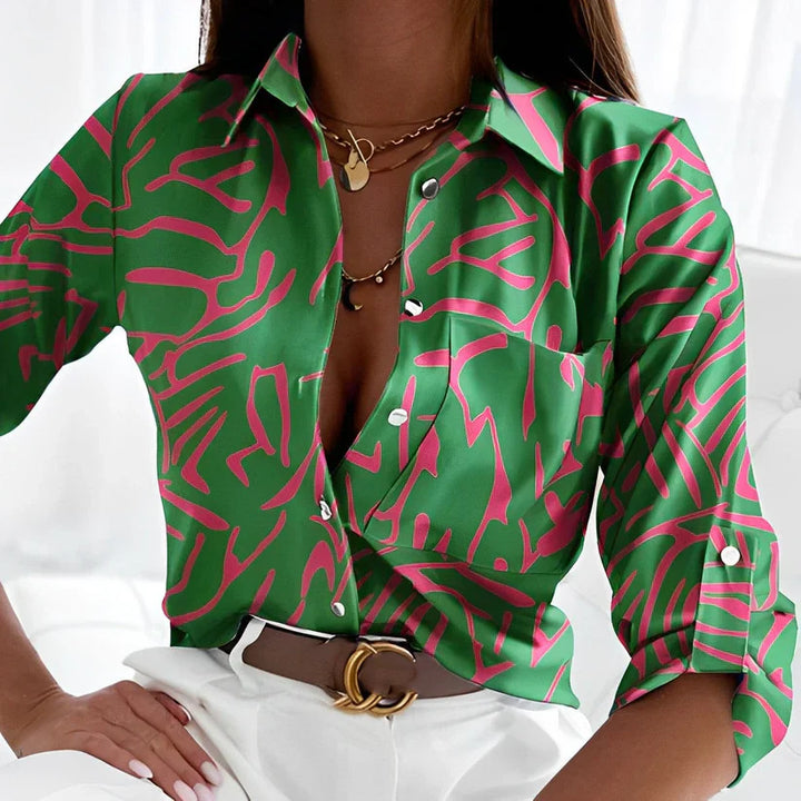 Andzia | Kleurrijke Print Blouse