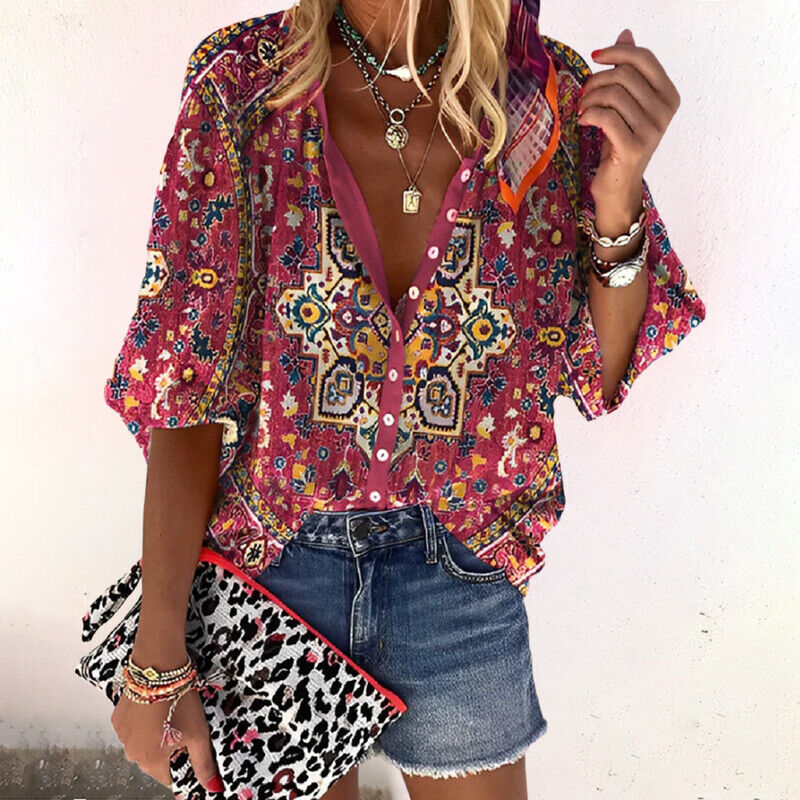 Mona | Zomerse Bohemian Bloemenblouse