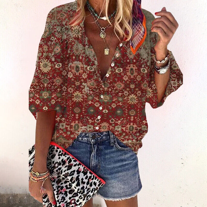 Mona | Zomerse Bohemian Bloemenblouse